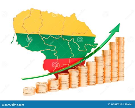 Economic Growth in Lithuania Concept, 3D Rendering Stock Illustration - Illustration of bank ...