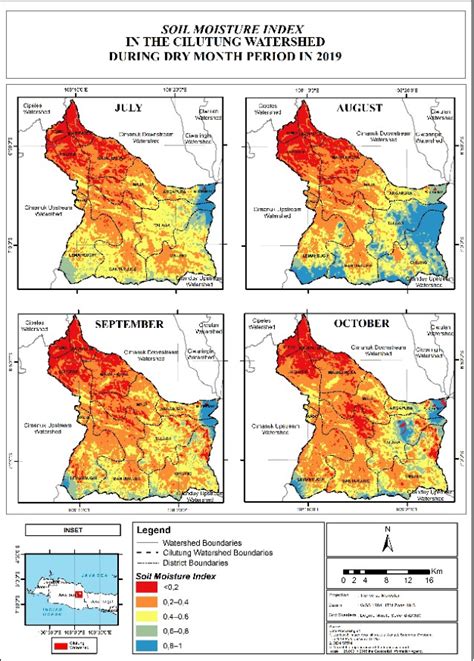 Map of the soil moisture in Soil Moisture Index (smi) value in july ...