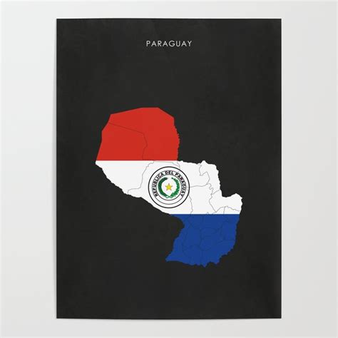 Paraguay Flag Map Poster by A l o | Society6