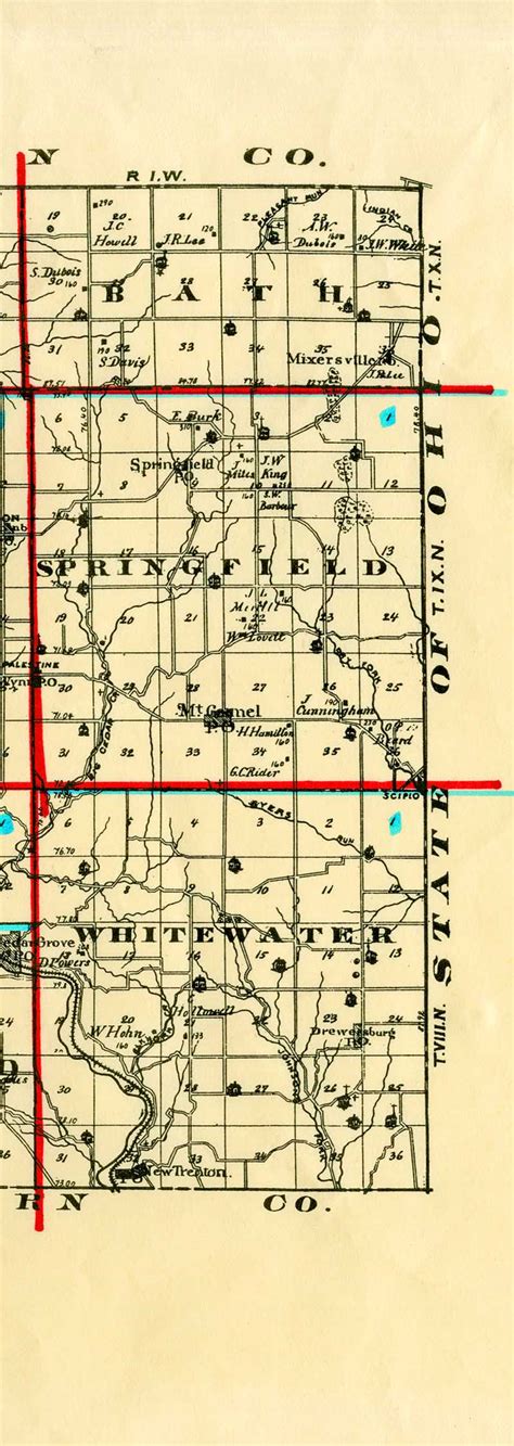 Franklin County, Indiana 1858 Landowners Map - ACPL Genealogy Center