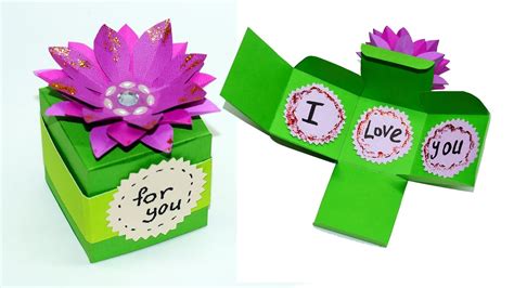 DIY paper crafts idea. How to make easy gift box. Making gift box. Secret message box tutorial ...