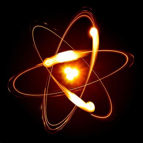 Premium Photo | Symbol of atom over black background