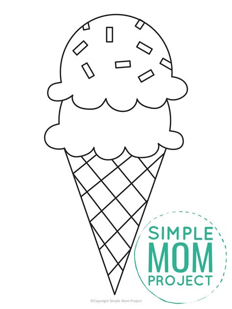 Ice Cream Cone Coloring Page Printable