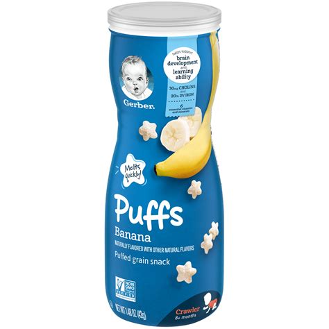 Gerber Toddler Food, Banana Baby Snack, 1.48 oz Canister - Walmart.com - Walmart.com