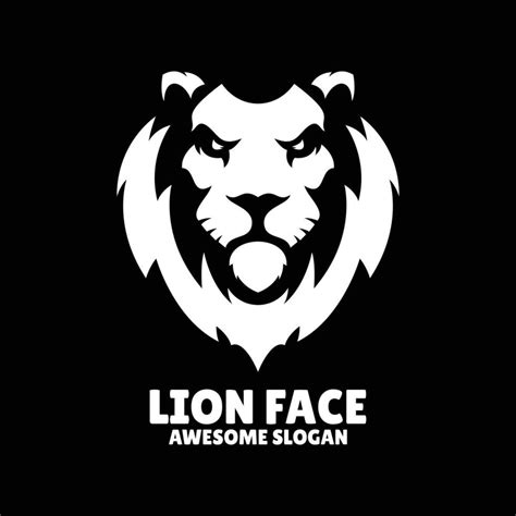 lion face logo design on black background 36142379 Vector Art at Vecteezy