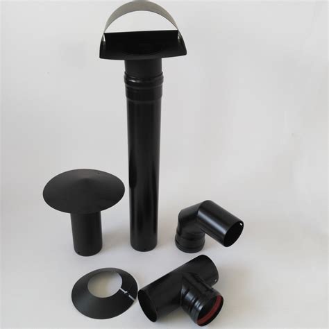 Single Wall Flue Kits Pellet Stove Chimney Black Stainless Steel SUS ...