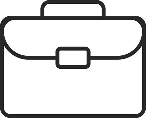 Black Outline Briefcase Icon on White Background. 24334713 Vector Art at Vecteezy