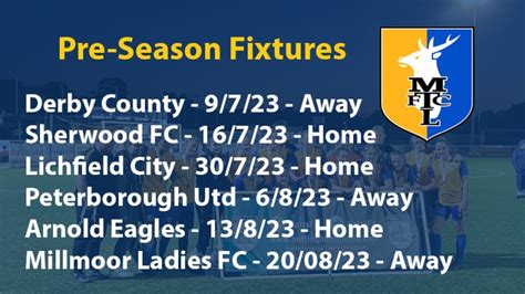 Mansfield Town Ladies FC, Pre-Season Fixture release