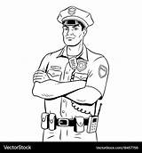 Policeman coloring Book Royalty Free Vector Image sketch template