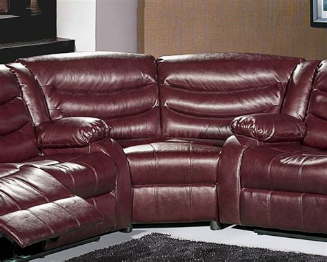 Gramercy 644 Motion Sectional Sofa in Burgundy Bonded Leather