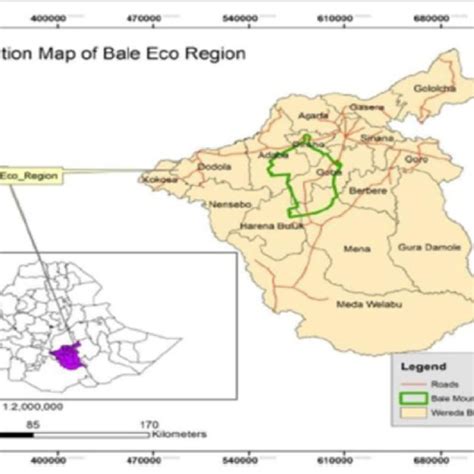 Locational map of Bale Eco-region and district boundaries, Southeast... | Download Scientific ...