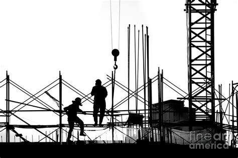 Silhouette Of Construction Site Photograph by Yali Shi