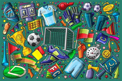 soccer doodle set vector illustration 2868139 Vector Art at Vecteezy