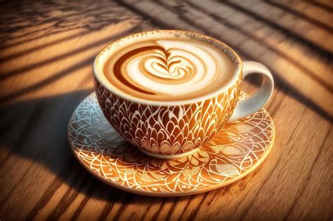 Premium AI Image | A cup of coffee with a latte art on it