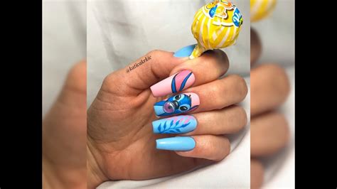 Disney nail Art -Stitch -Lilo and Stitch - YouTube