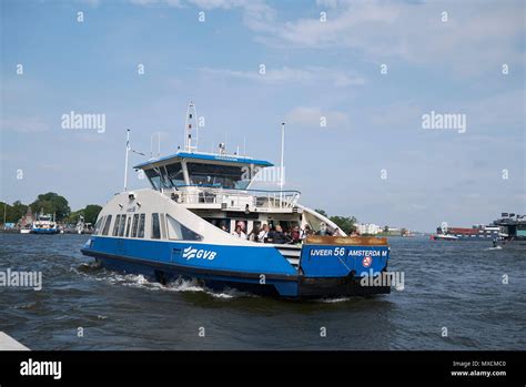 Amsterdam, Netherlands - May 16, 2018: Ferry from Amsterdam Centraal to Amsterdam Noord Stock ...