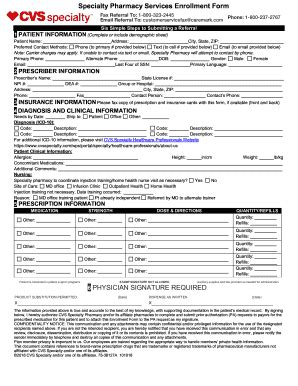 Cvs Caremark Specialty Pharmacy Prescription Fax Form - Fill Online ...