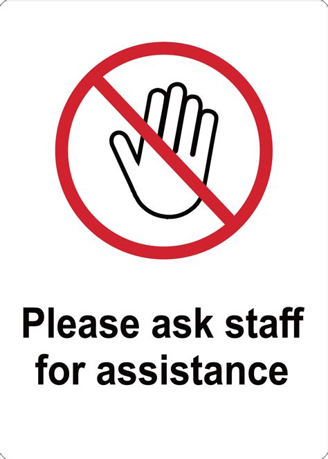 PLEASE ASK STAFF FOR ASSISTANCE | Adhesive Vinyl Sign Decal | eBay