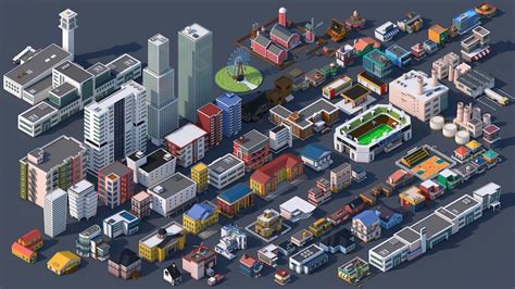 3D model Low Poly City Pack 3 VR / AR / low-poly | CGTrader