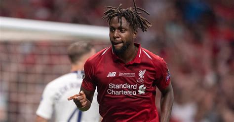 Divock Origi of Liverpool celebrates scoring during the UEFA Champions ...