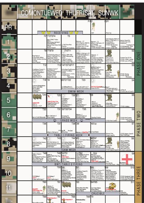 Marine Boot Camp Schedule printable pdf download