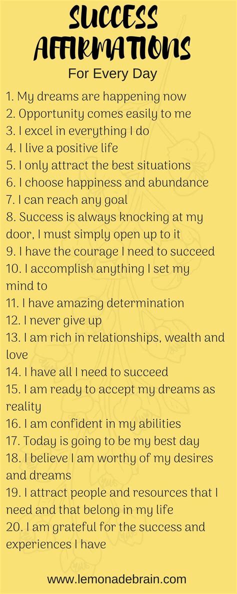 Affirmations for Success | Success affirmations, Positive affirmations quotes, Affirmations