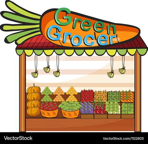 A green grocer shop Royalty Free Vector Image - VectorStock