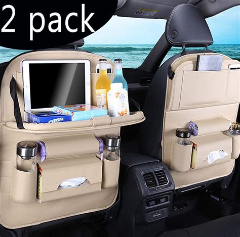 2 - Pack, Wine red Tablet Holder TYSKL Car Back Seat Organizer PU ...