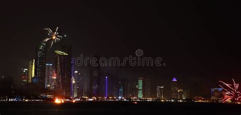 Qatar National Day Fireworks in Doha Stock Image - Image of scene ...