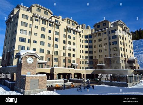 The Summit Hotel at Big Sky Ski Resort, Montana, USA Stock Photo - Alamy