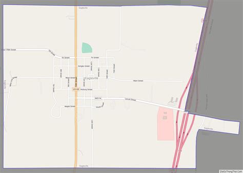 Map of Eagleville town, Missouri