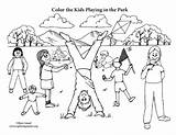 Kids Playing Coloring Pictures Pages sketch template