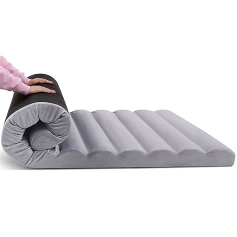 Buy Memory Foam Camping Mattress Pad Sleeping Pad, Camp Bed Roll Up ...