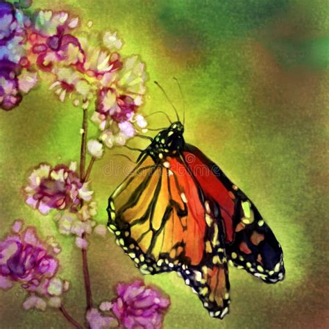 Monarch Butterfly - Watercolor Painting Stock Illustration - Image ...