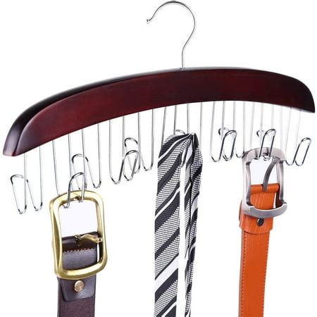 Tie holder belt holder for wardrobe, wooden hanging organizer for ties ...