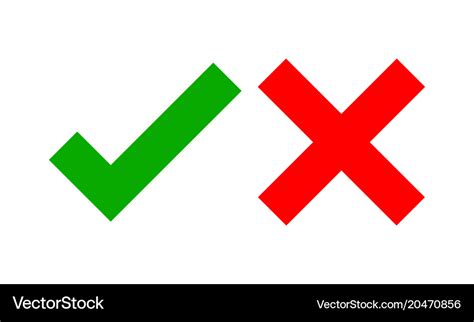 Yes and no check marks Royalty Free Vector Image