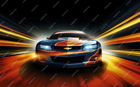 Premium AI Image | Colorful Illustration nascar race car sports background