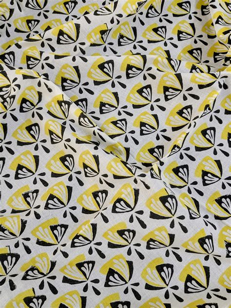 Black Yellow Flower Block Print Fabric – Rangsaa Jaipur