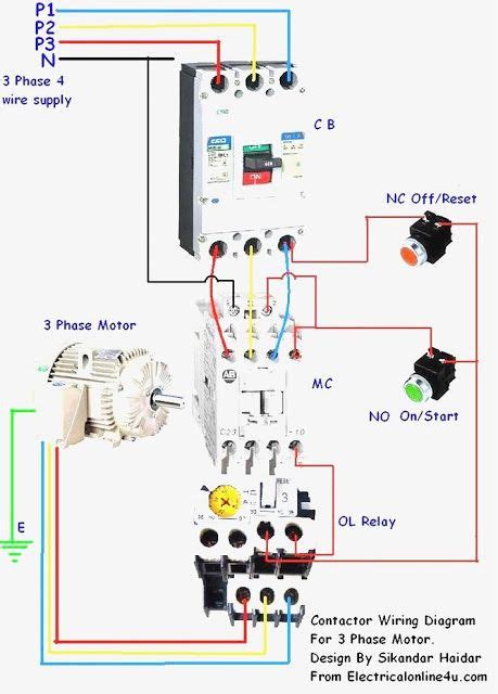 Contactor Wiring Diagram For 3 Phase Motor Telecaster Way Switch