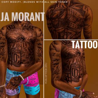 Second Life Marketplace - JA MORANT TATTOO SET