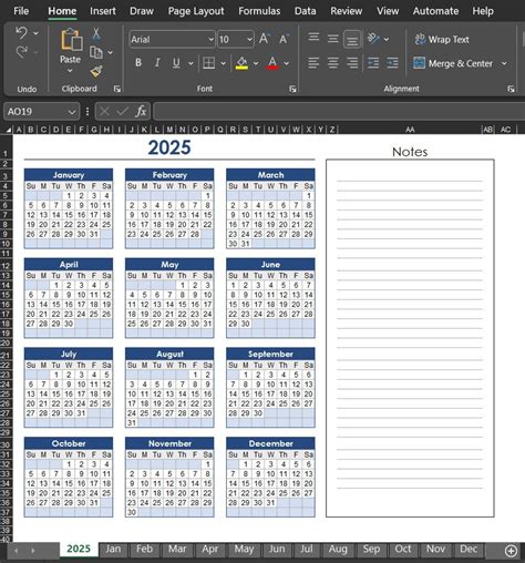 2025 Calendar Excel Templates Template Design Assessment Overview ...