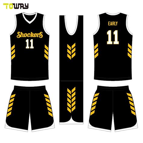 Black And Yellow Jersey Basketball, Basketball Uniform Art No: MS-1317 Size: S/M/L/XL/XXL ...