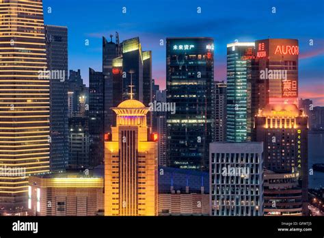 Pudong skyline at night, China Stock Photo - Alamy