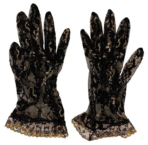 Lot Detail - Prince Stage Worn Black Lace Gloves