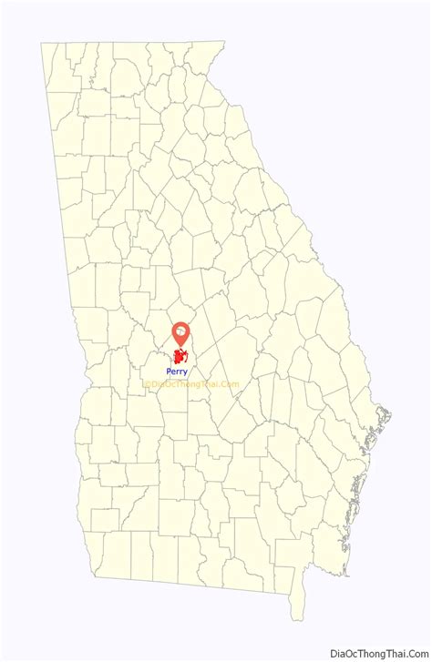 Map of Perry city, Georgia - Thong Thai Real