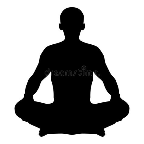 Man in pose lotus Yoga pose Meditation position silhouette Asana icon ...