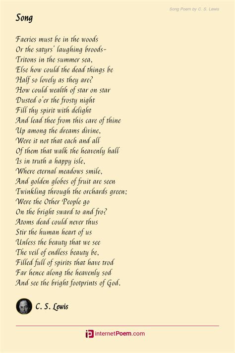 Song Poem by C. S. Lewis