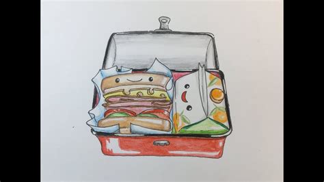 Lunch Box Drawing at PaintingValley.com | Explore collection of Lunch ...