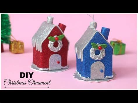 Cute House Glitter Foam Christmas Ornaments - YouTube Foam Christmas ...