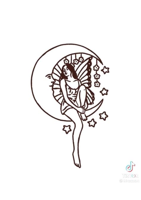 fairy + moon tattoo design in 2023 | Moon tattoo designs, Body art tattoos, Moon tattoo